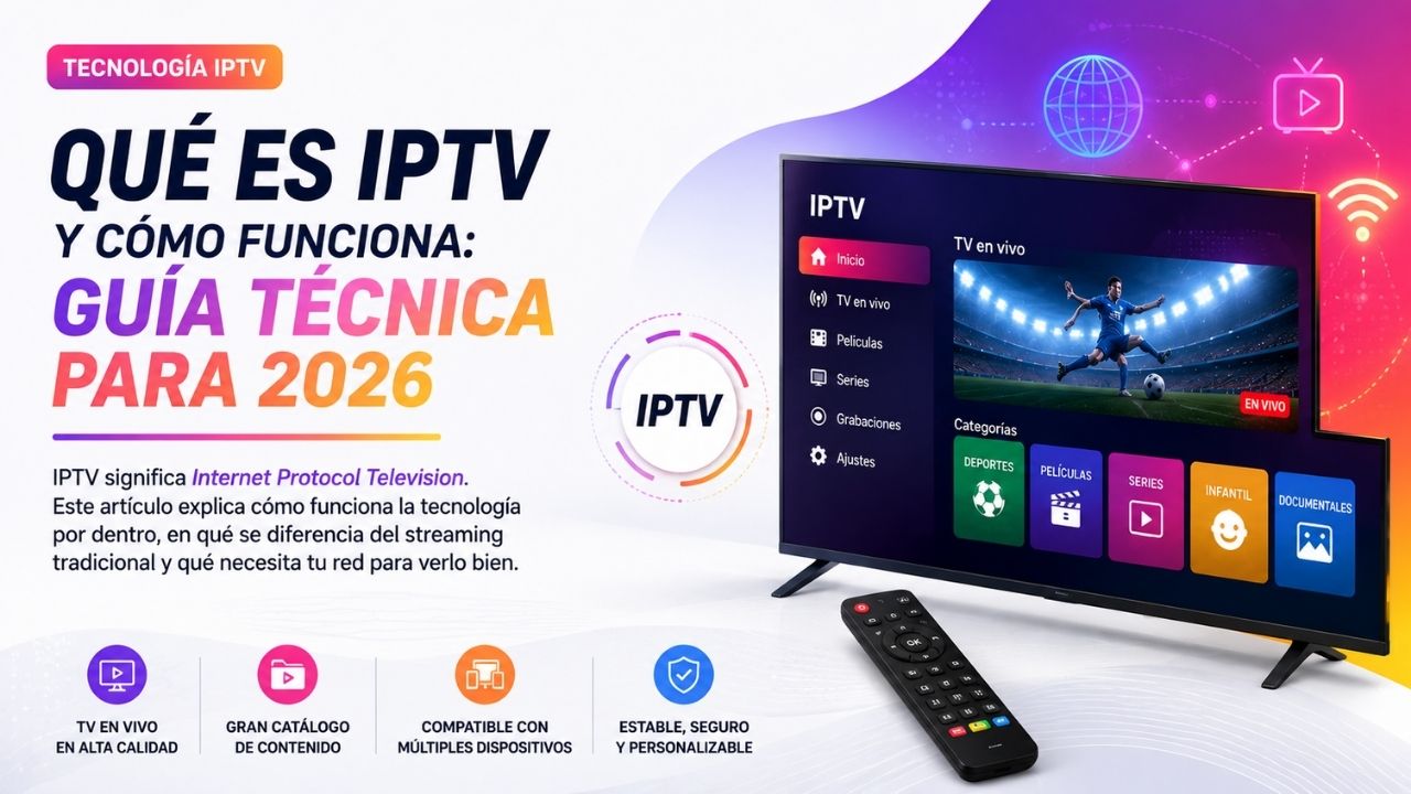 Qué es IPTV y cómo funciona — guía técnica 2026